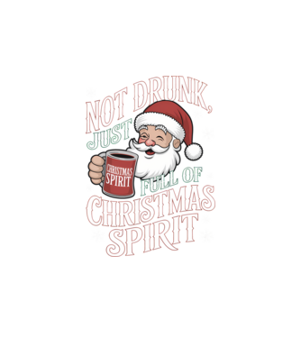 Christmas Spirit Santa model alb pe tricou