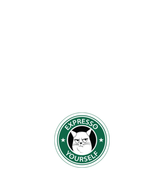 Expresso Yourself tricou Pisică cu cafea model negru pe tricou