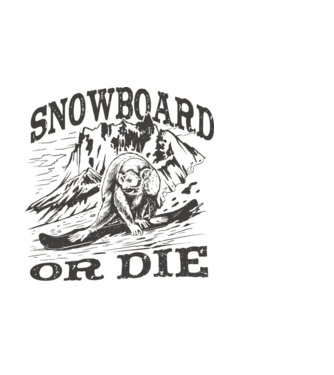 Maimuță Snowboarder model alb pe tricou