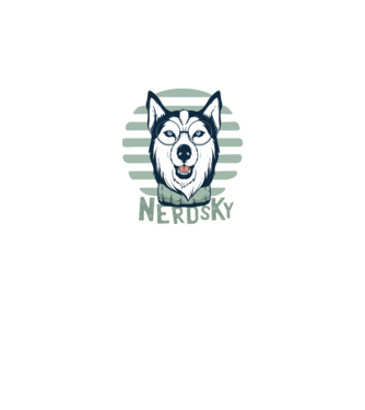 Nerdsky Husky model negru pe tricou