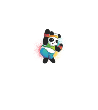 Panda drăguț Zumba model albastru jeanși pe tricou