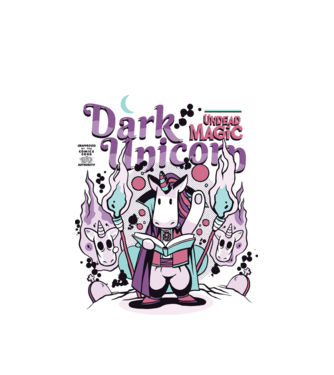 Magie neagră Unicorn model alb pe tricou
