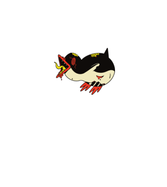 Pinguin Zombie model gri pe tricou