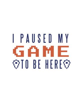 I Paused my game to be here model alb pe tricou