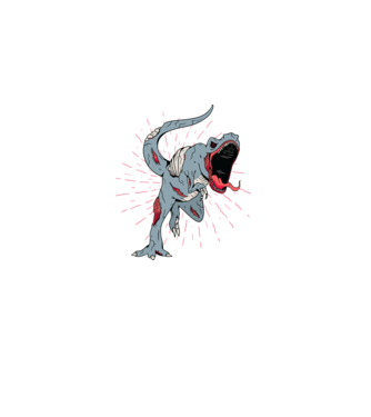 T-rex Zombie model alb pe tricou
