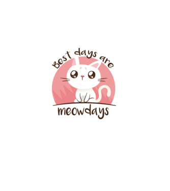 Best days are Meowdays model alb pe tricou