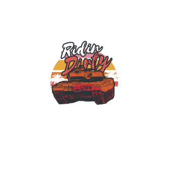 Ridin Dirty tricou cu tanc model negru pe tricou