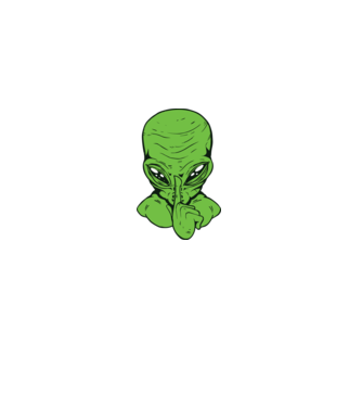 Alien Psst model negru pe tricou