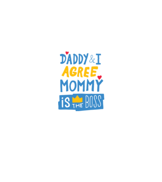 Mama e șefa model alb pe tricou