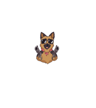 Pew Pew Pew Madafakas Ciobănesc german model negru pe tricou