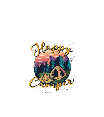 Happy Camper tricou camping model verde de măr pe tricou