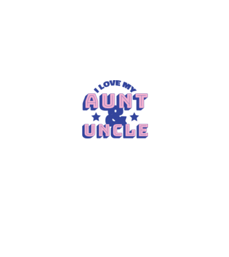 I Love My Aunt & Uncle model alb/roșu pe tricou