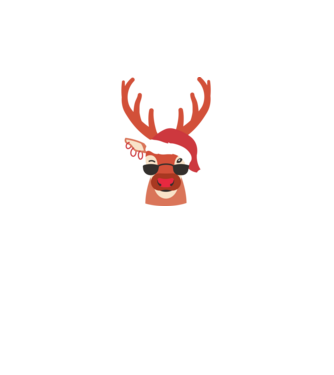 Cool Reindeer Rudolph model negru pe tricou