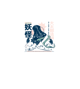 Daidarabotchi Yokai Anime model alb pe tricou