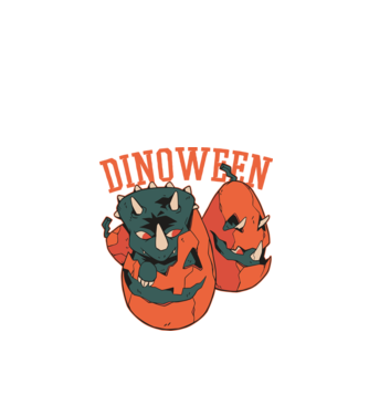 Dinoween model negru pe tricou