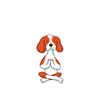 Yoga Drăguț Câine Beagle model negru pe tricou