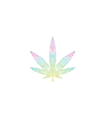 Frunză colorată de marijuana model negru pe tricou