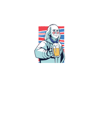 Benjamin Franklin Beer model alb pe tricou