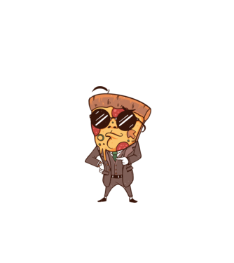 Agent de pizza în Costum model turcoaz pe tricou