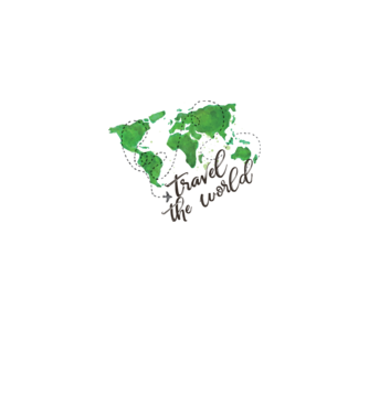 Travel the world model alb pe tricou