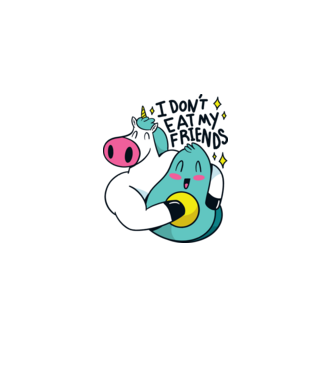 Unicorn Avocado Prietenie model kaki pe tricou