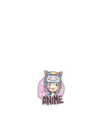 Fată drăguță Anime model negru pe tricou