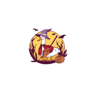 Gâscă Halloween model roz deschis pe tricou