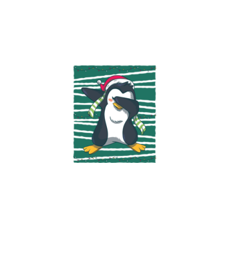 Pinguin DAB Crăciun model alb pe tricou