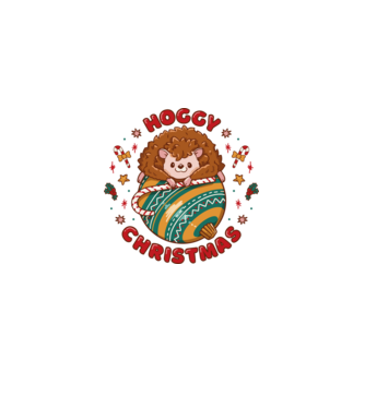 Hoggy Christmas Crăciun cu Arici model alb pe tricou