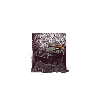 Jeep Offroad model alb pe tricou