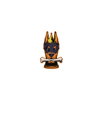 Rege Doberman model negru pe tricou