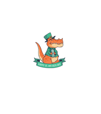 Dinozaur Sfântul Patrick model verde închis pe tricou