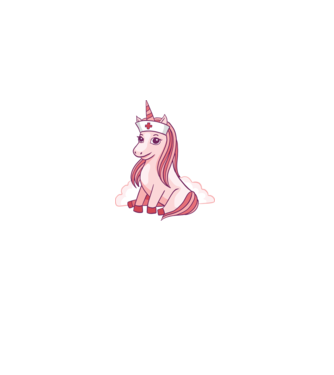 Îngrijitor unicorn model alb pe tricou
