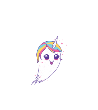 Unicorn Fantoma model alb pe tricou