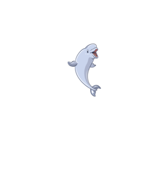 Balenă Beluga model gri pe tricou