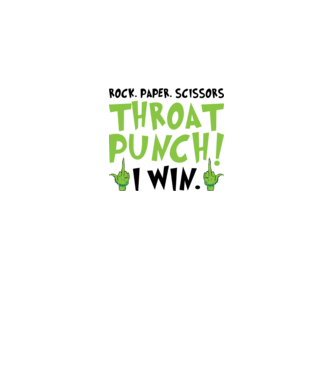 Rock paper scissors - Grinch model alb pe tricou