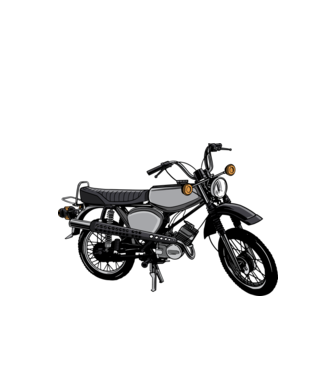 Motocicletă model verde de măr pe tricou