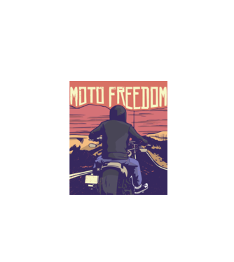 Libertate Motociclist model negru pe tricou