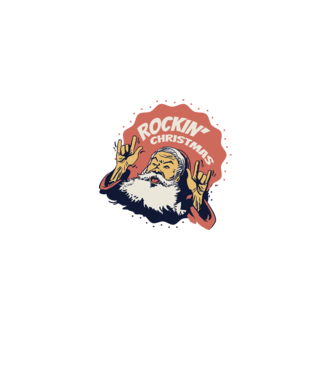 'Rockin'' Christmas Crăciun' model alb pe tricou