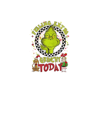 Feeling extra Grinchy today - Grinch model alb pe tricou