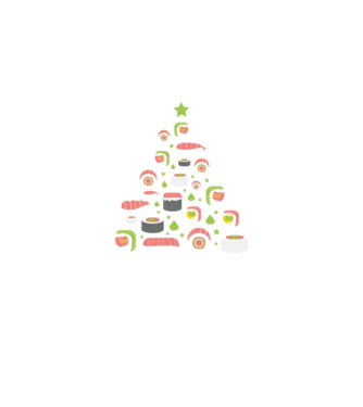 Pom de Crăciun Sushi model albastru închis pe tricou
