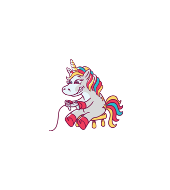 Gamer Unicorn model turcoaz pe tricou