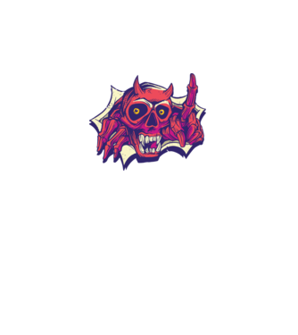 Craniu de Demon model negru pe tricou