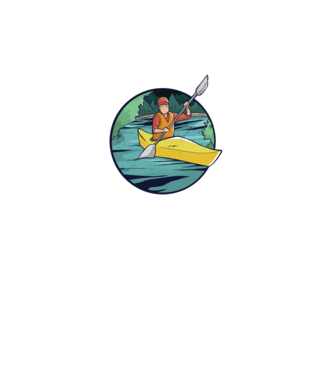 Caiac-canoe model negru pe tricou