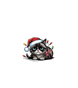 Christmas Spirit Grumpy Cat Negru model negru pe tricou