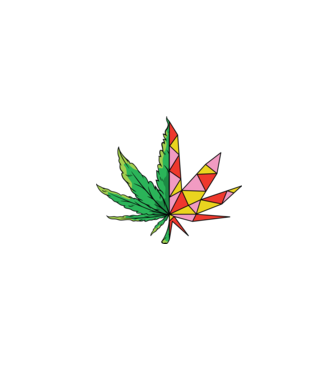 Frunză de marijuana model alb pe tricou