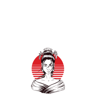 Geisha japoneză model nisipiu pe tricou