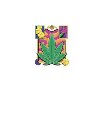 Hippy Cannabis model negru pe tricou