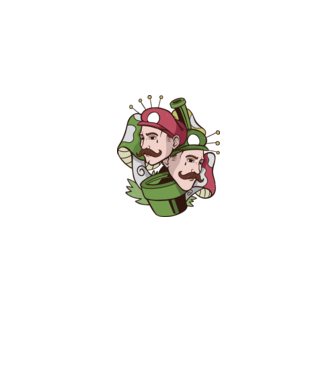 Mario și Luigi model gri pe tricou