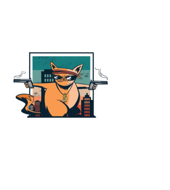 Pew Pew Pew Madafakas Pisică model alb pe tricou
